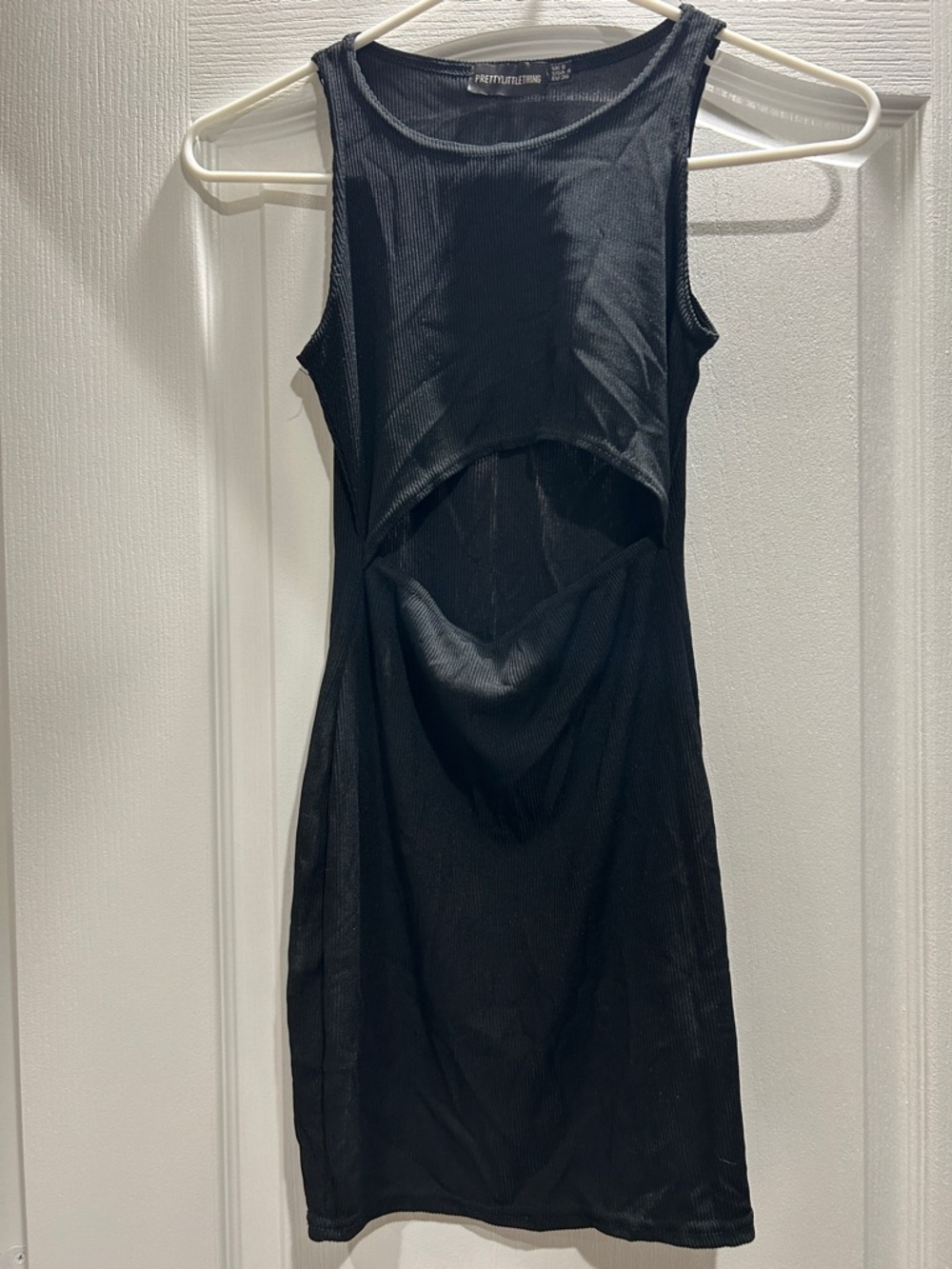 PrettyLittleThing Black Sleeveless Cutout Bodycon Mini Dress